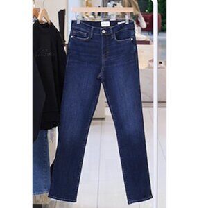 Frame Denim Straight Leg Jeans in Dark Indigo